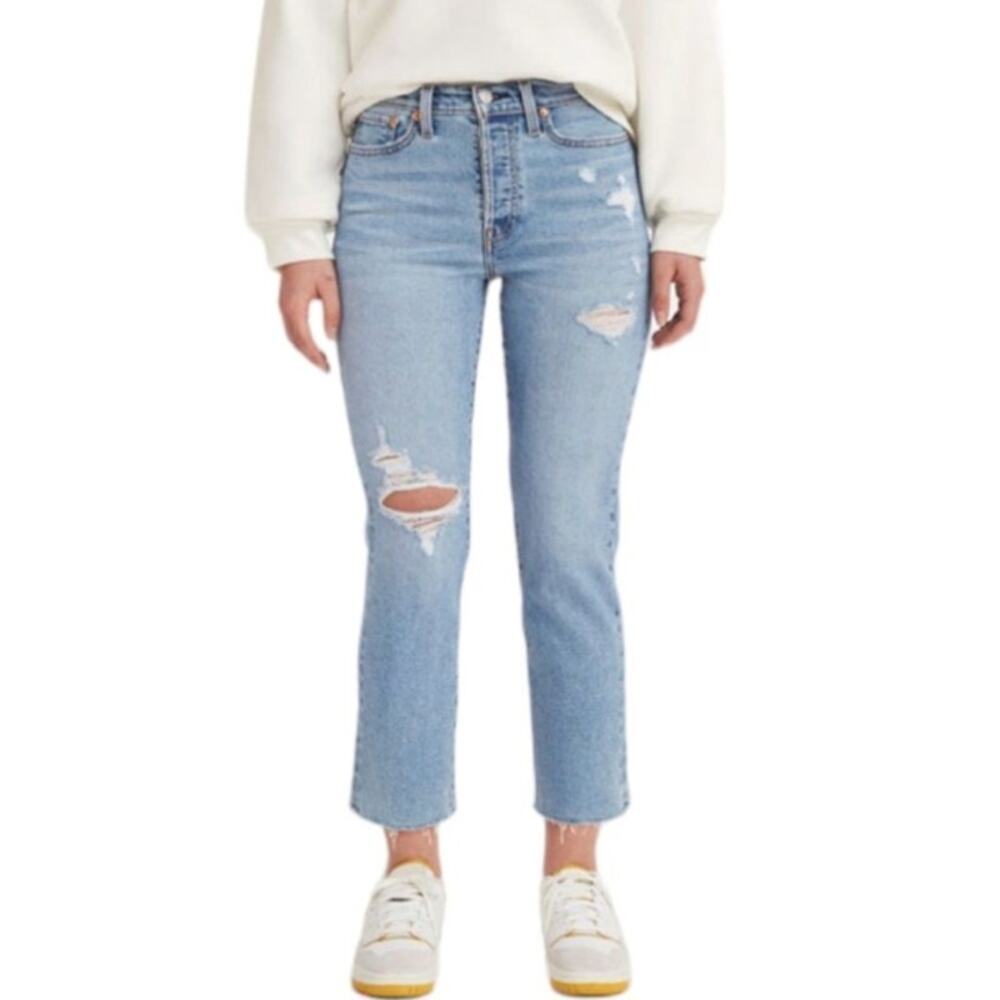 Levi's Women's Wedgie Straight Leg High Rise Distress Jeans Basic Size 25
